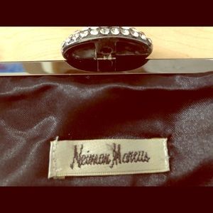 Neiman Marcus velvet clutch with rhinestones